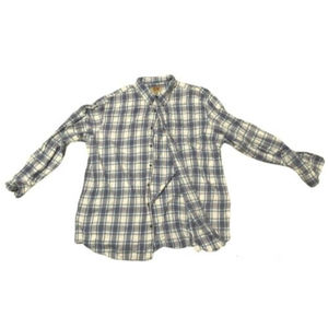The Foundry Supply Co Men's Big & Tall 3XLT Light Blue Red Plaid Flannel Shirt